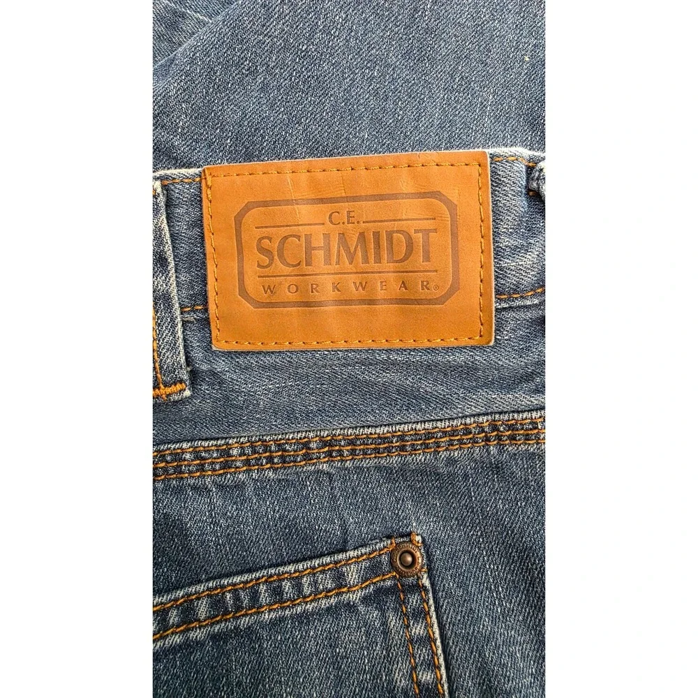 CE Schmidt Workwear Fleece Lined Carpenter Jeans Mens 40x32 Blue Denim Utility